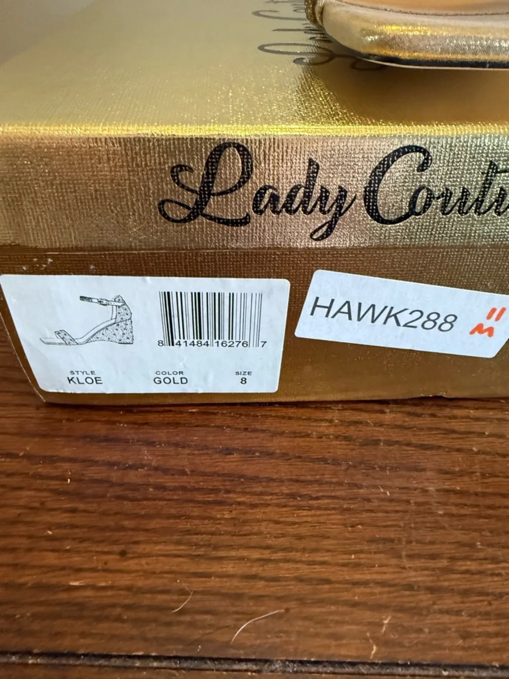 Lady Couture Kloe Gold Embellished‎ Wedge Sandal with Ankle Strap NEW